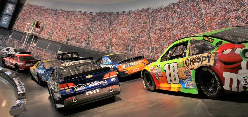 Nascar Hall of Fame cars close up